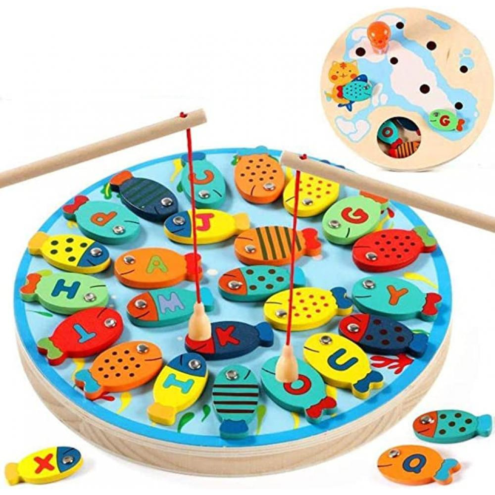 ICDOT / Wooden fishing game toy, 2-4 years - 1