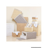Homesmiths Large Storage Basket Brown with Liner 36 x 27 x 13 cm - 4 miniature