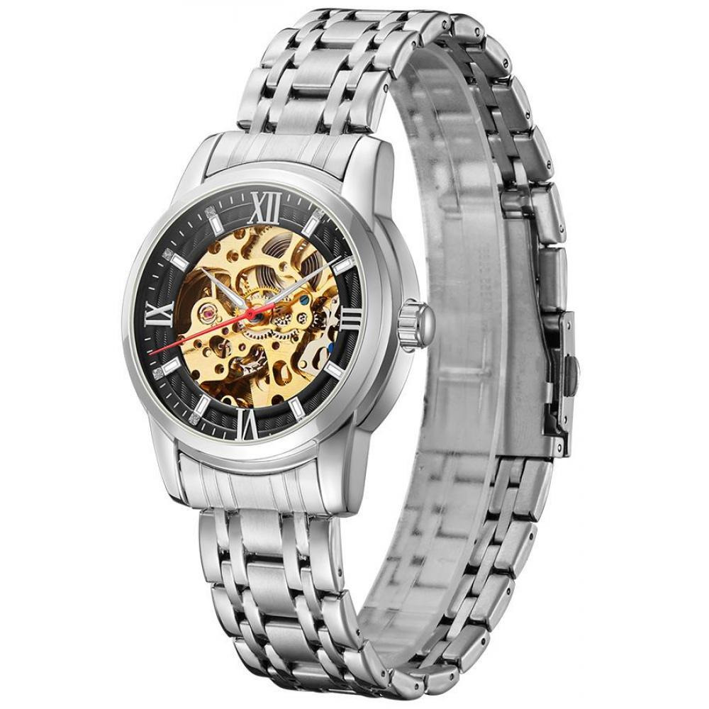 Kenneth Scott Men's Black Dial Mechanical Watch - K22311-SBSB - 2