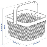IKEA RISATORP Basket, Dark Grey, 25x26x18 cm - 5 miniature