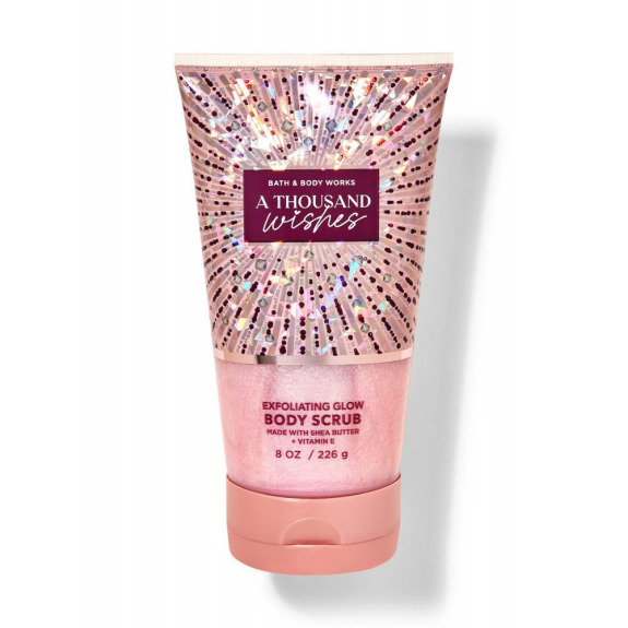 Bath and Body Works, Body scrub, A thousand wishes, Exfoliating glow, Shea butter + vitamin E, 8 oz (226 g)
