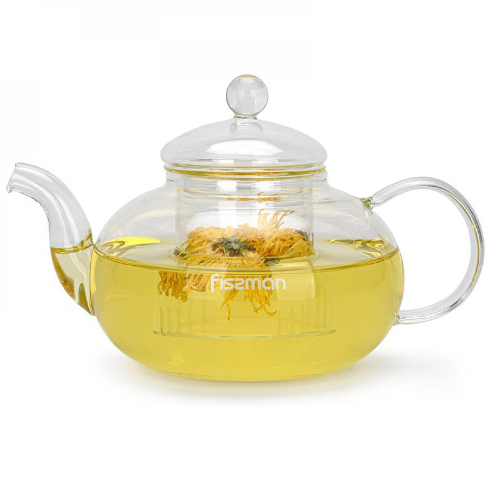 Fissman Tea Pot 800ml With Glass Filter (Borosilicate Glass) - 1