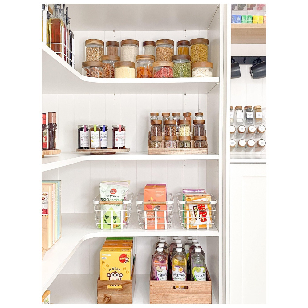 جرة زجاجية من خشب السنط سعة 1 لتر من شركة Little Storage Co - 8