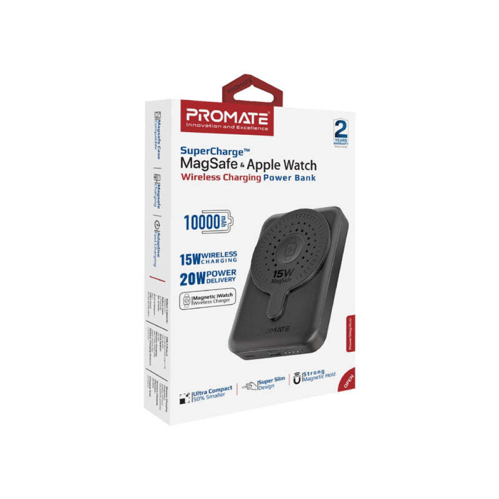 Promate PowerMag-Duo SuperCharge MagSafe & Apple Watch Wireless Charging Power Bank - 1