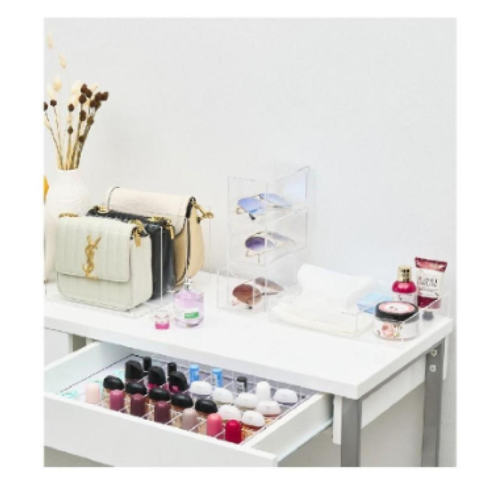 HS Vanity Customized Product Acrylic Tray Box with Lid Clear - 3