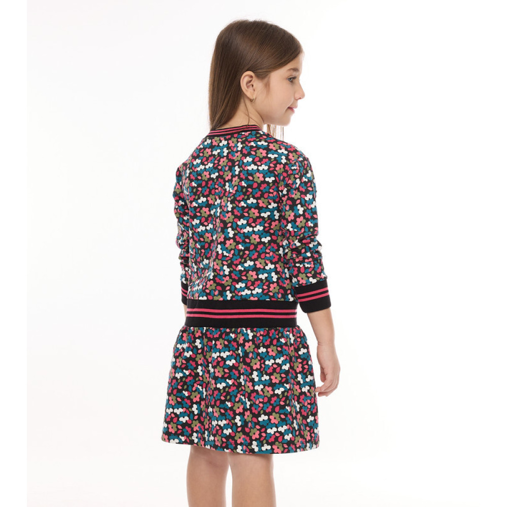 Girls' All-Over Floral Print Long Sleeves Multicolor Dresses (2-3 YRS) - 4