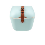 Polarbox Classic Cooler Box with Leather Strap, Sky Blue - Yellow Green Rigid Thermal Insulated Ice for Beach, Picnic Party Convertible Lid, 12 L - 3 miniature