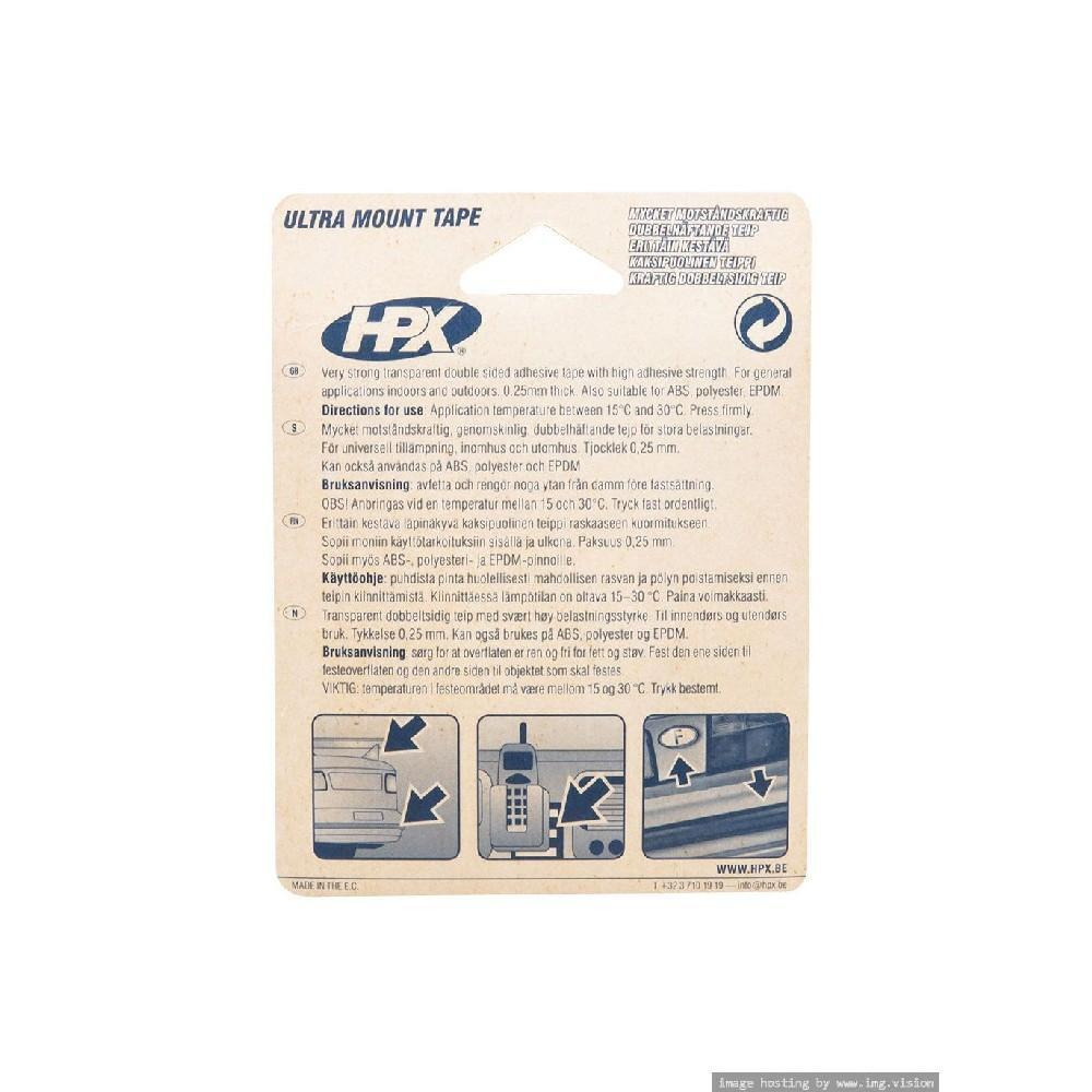 HPX Ultra Mount Double Sided Tape Transparent 19mm X 1.5m - 2