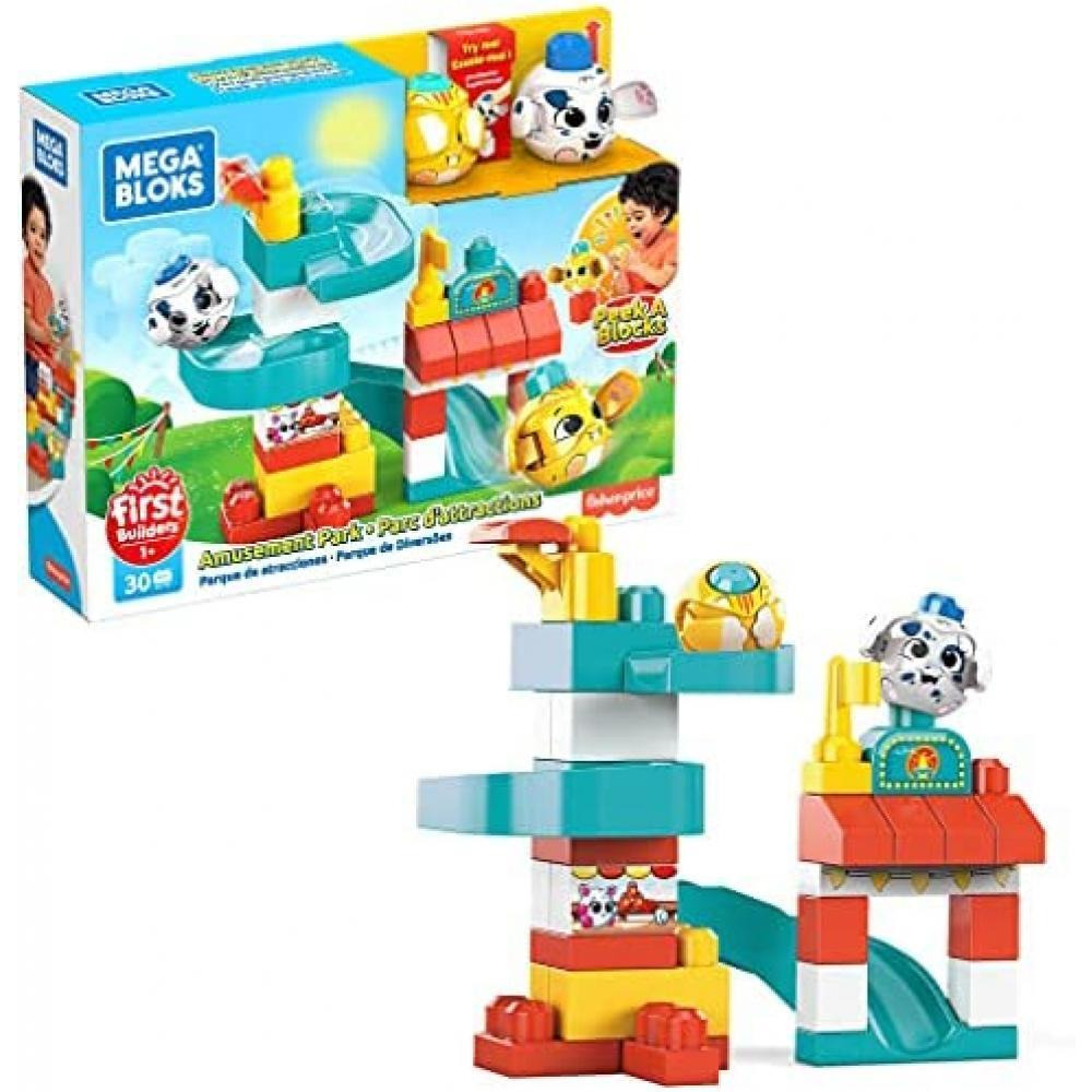 Mega Blocks / Amusement park, Peek a blocks, Chase ‘N Slide playset, GKX70, Multicolour, 30 pcs, 1+ - 1