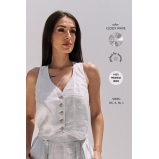 ЛЬНЯНОЙ ЖИЛЕТ HN, БЕЛЫЙ ГЛЯНЦЕВЫЙ (XS) - 7 miniature