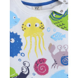 Victor and Jane Infant Boys' Cute Sea Advanture White T-Shirt and Shorts Set 12-18M - 4 miniature