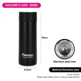 Fissman Double Wall Vacuum Flask 390ml Black (Stainless Steel) - 2 miniature