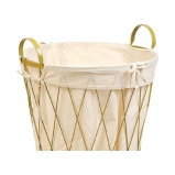 Homesmiths Round Metal and Fabric Laundry Basket 40 x 40 x 67 cm - 3 miniature