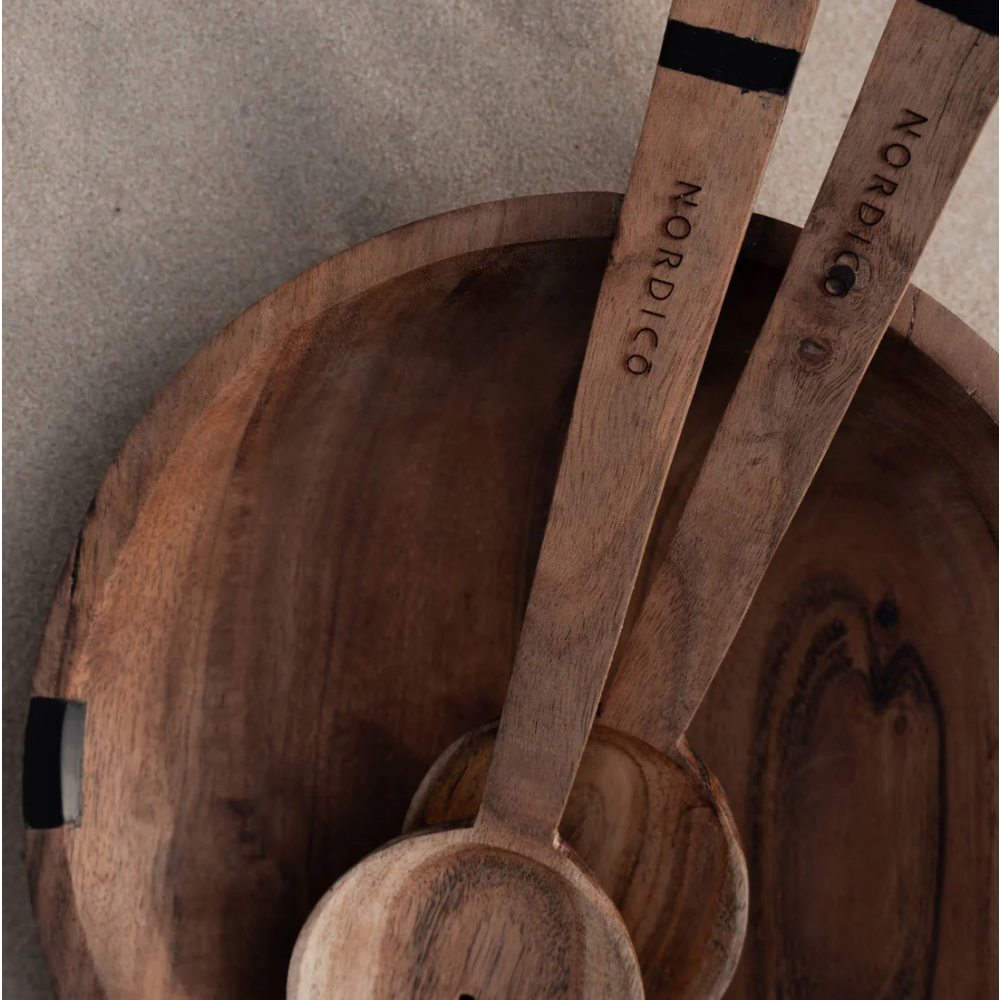 Nordico Wooden Salad Servers Spoon Set - 5