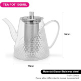 Fissman Tea Pot 1000ml with Stainless Steel Filter Borosilicate Glass - 3 miniature
