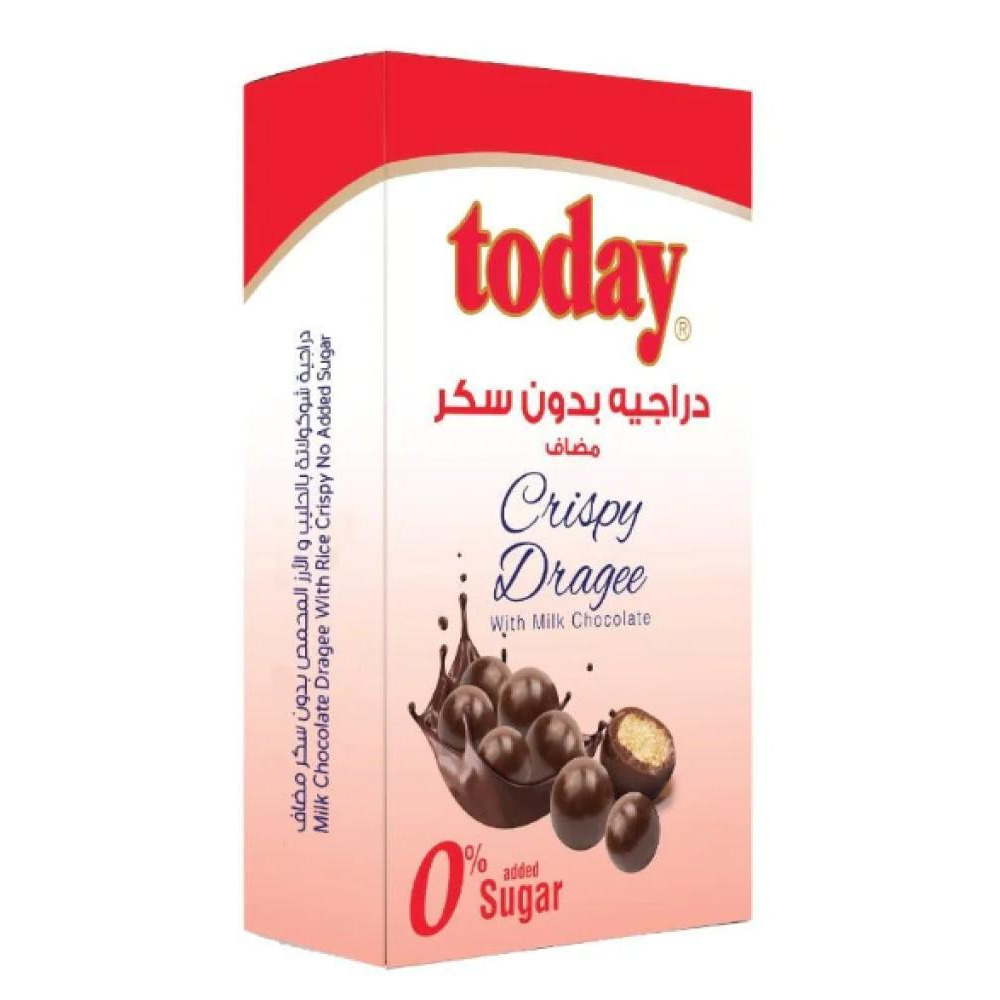 Today Dragee Milk Chocolate with Rice Crispy Zero Sugar Added 60g - 1