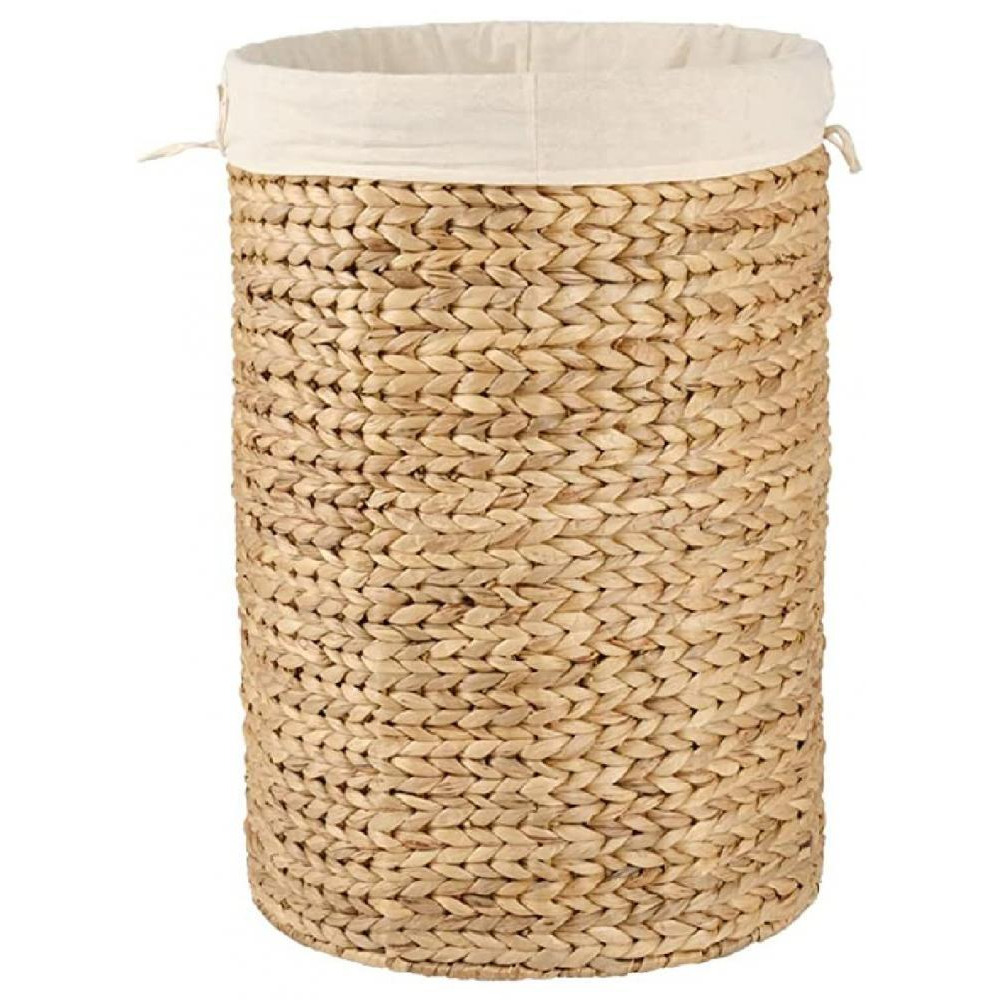 Homesmiths Round Water Hyacinth Laundry Hamper Dia-44 x 62 cm - 2