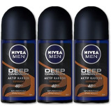 NIVEA, Мужской дезодорант-антиперспирант, шариковый, ЭСПРЕССО, 48 Ч, 3*50 МЛ - 1 miniature