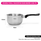 Fissman Saucepan 16cm/0.95LTR Double Wall Bain-Marie Without Lid Stainless Steel - 4 miniature