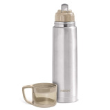 Milton Glassy 1000 Thermosteel 24 Hours Hot and Cold Water Bottle with Drinking Cup Lid, 1 Litre, Grey - 8 miniature