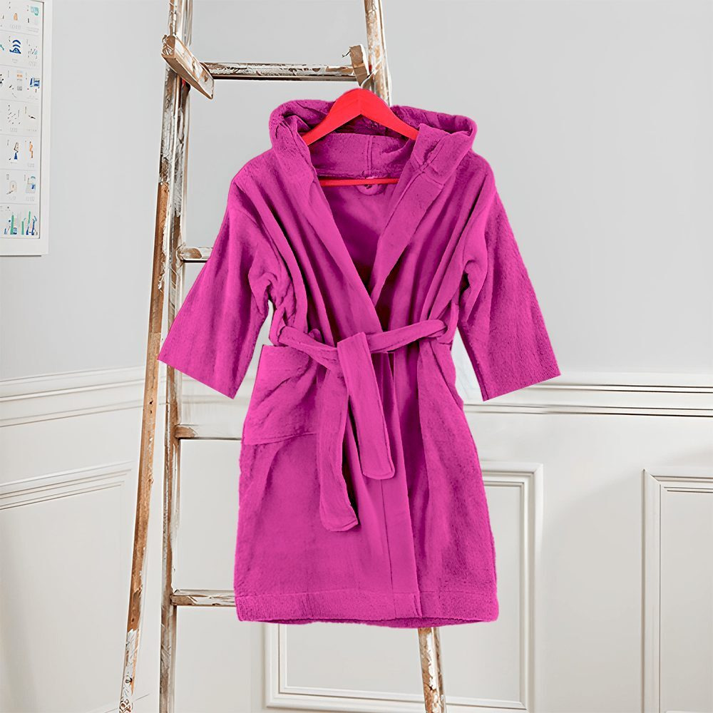 Bathrobe BYFT Daffodil 100% terry cotton 400 Gsm, 10 year, size 94 Fuchsia Pink, Set of 1 - 4