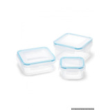 Addis Clip & Close Square Food Container Clear Set of 3 - 2 miniature