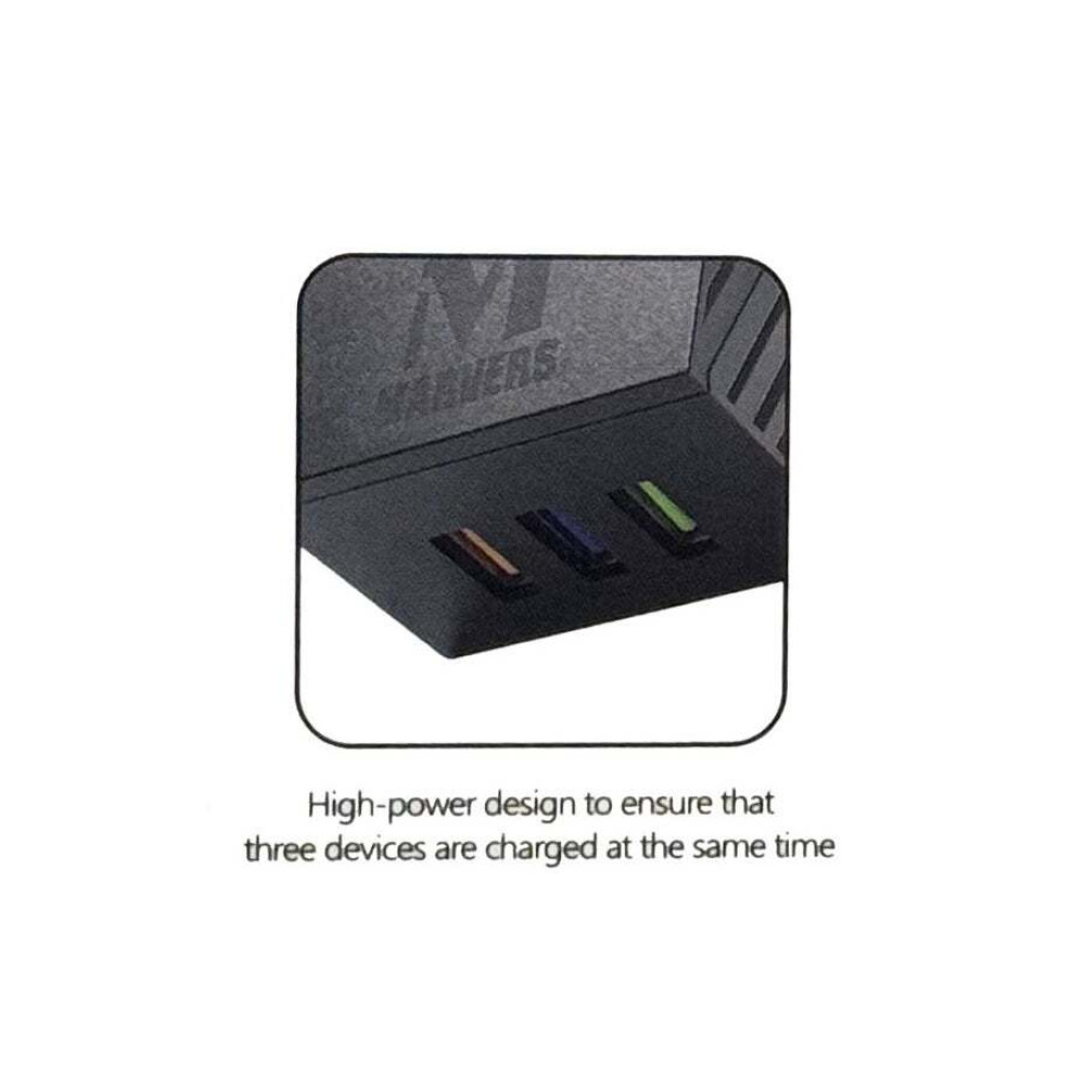 Marvers MS TC3112 International Универсальный Дорожный Адаптер 3 USB Порта С 6A Быстрой Зарядкой Черный - 5