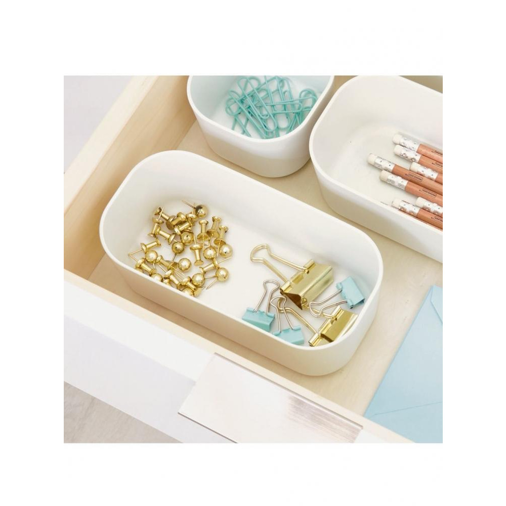 صندوق تخزين مدمج من Interdesign ECO مقاس 3.6 × 7.2 × 2.4 بوصة جوز الهند - 3