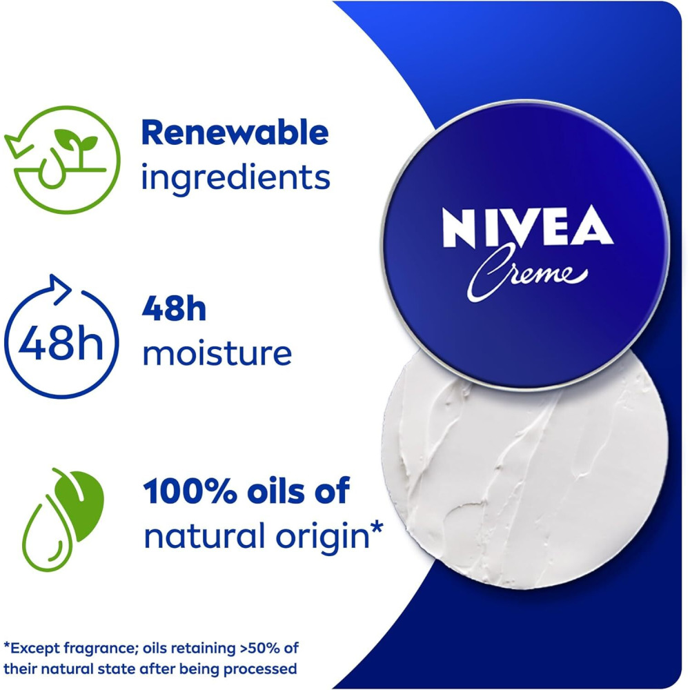 NIVEA Moisturising Cream, Universal All Pourpose Moisturizer for Face Body Hands, Tin 400ml - 2
