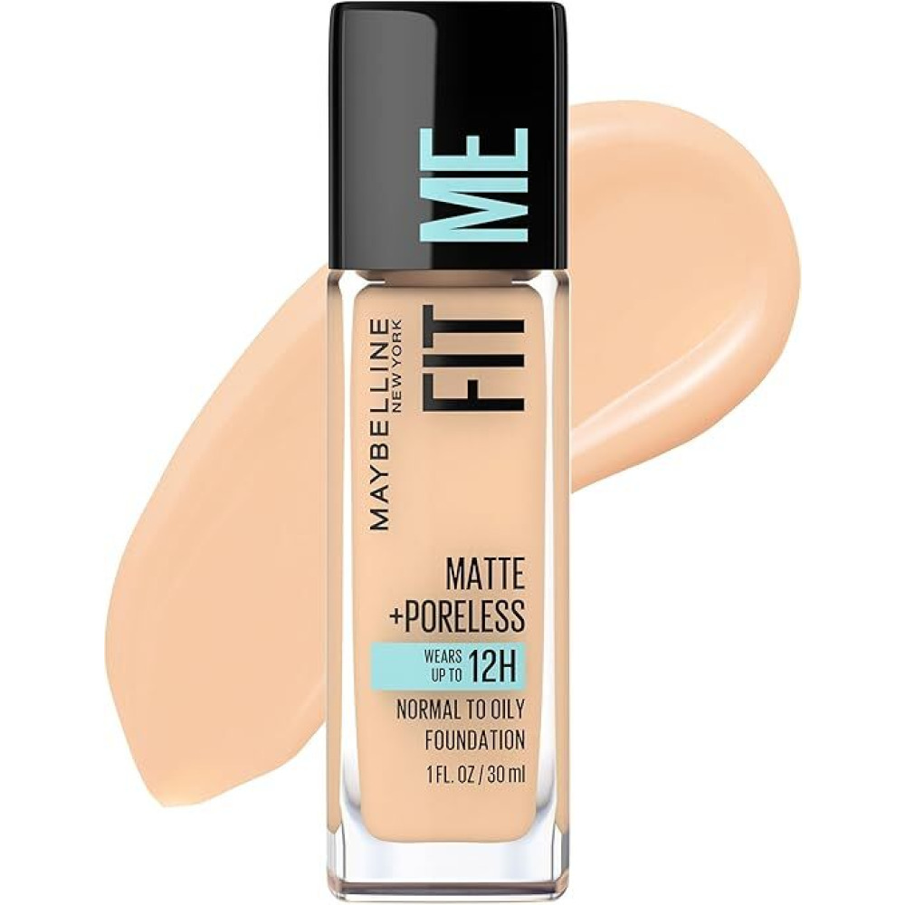 Maybelline New York, Liquid foundation makeup, Fit Me, Matte + poreless, Classic Ivory, 30 ml - 1