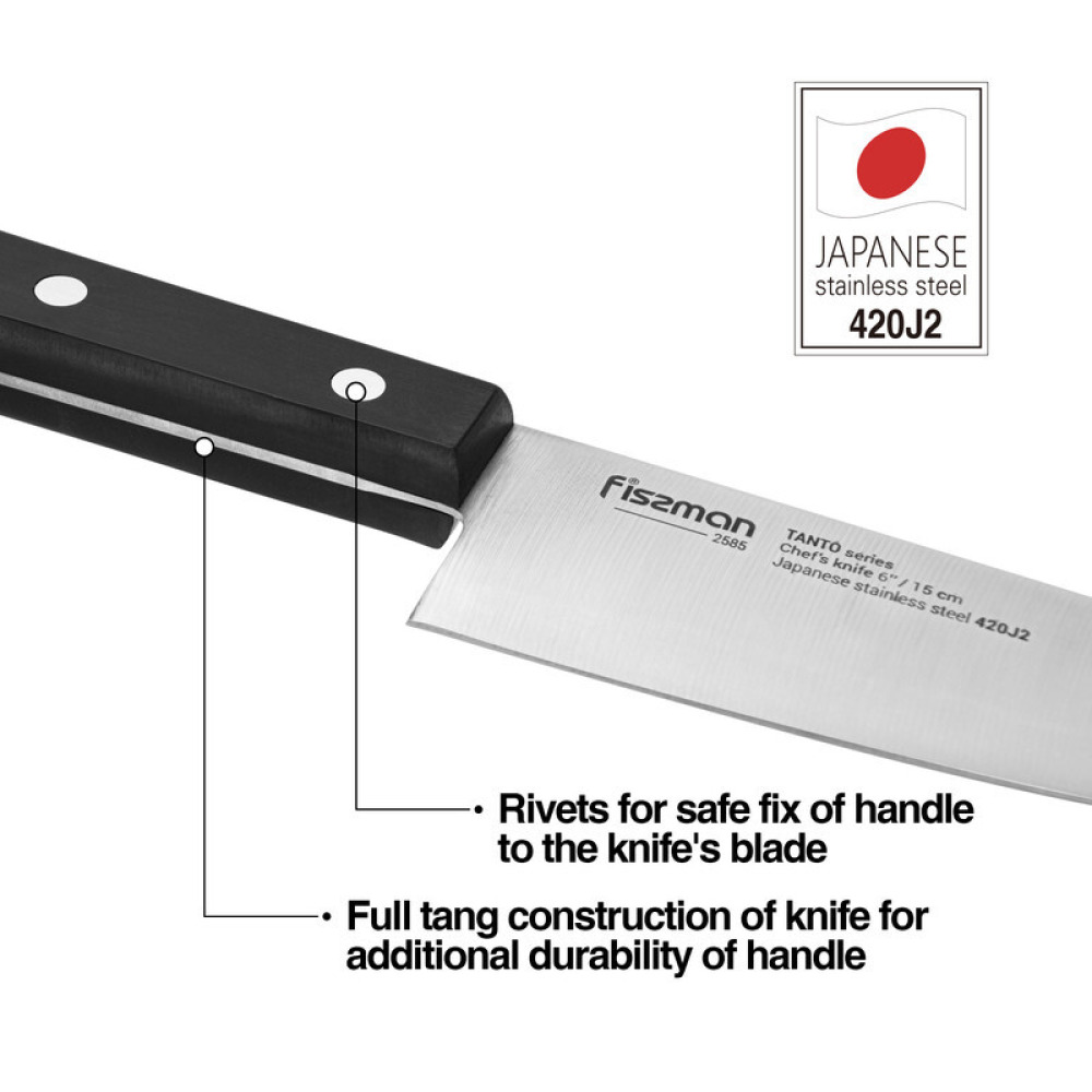 Fissman Chef Knife 15cm TANTO - 4