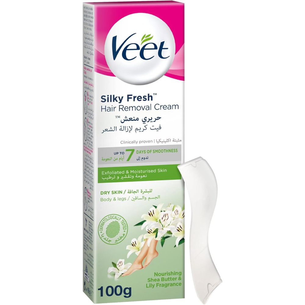 Veet, Silky Fresh, Hair removal cream, For dry skin, Shea butter & lily, 100 g - 1
