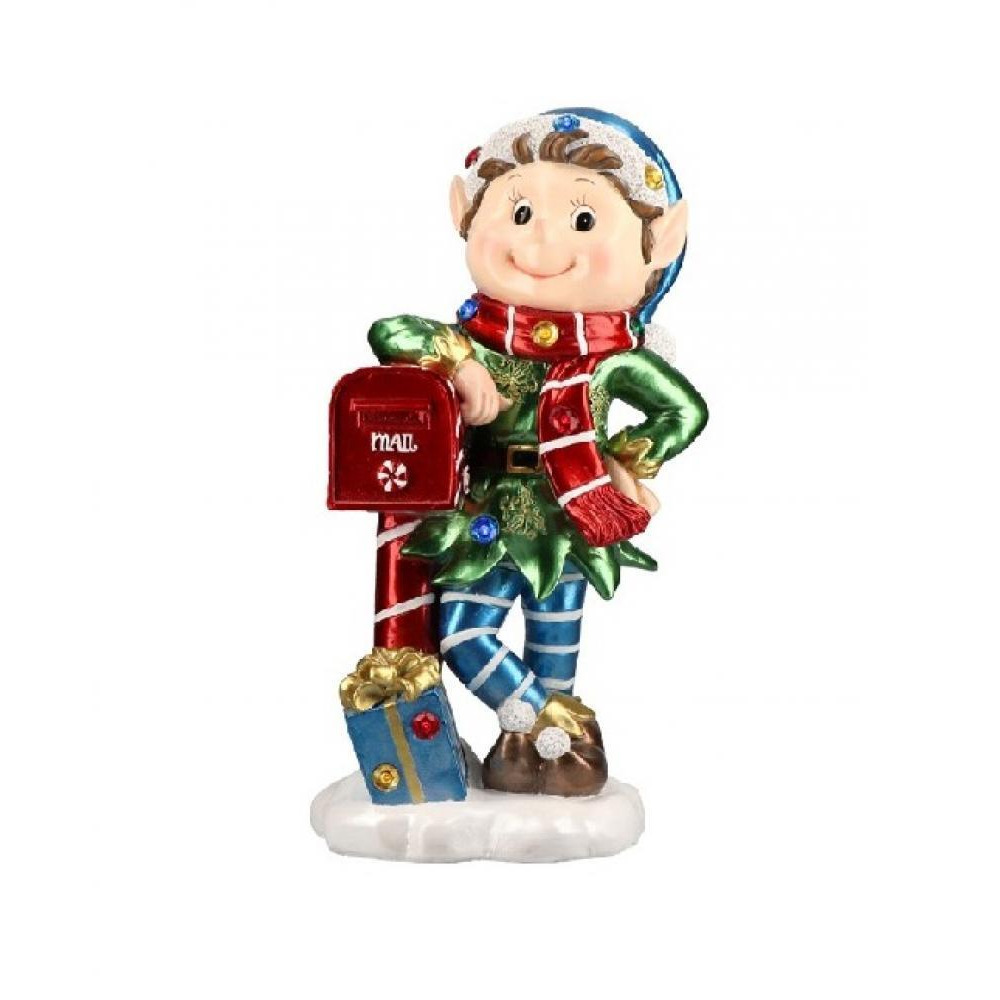 Christmas Creations Elf With Mail Box Poly - 1