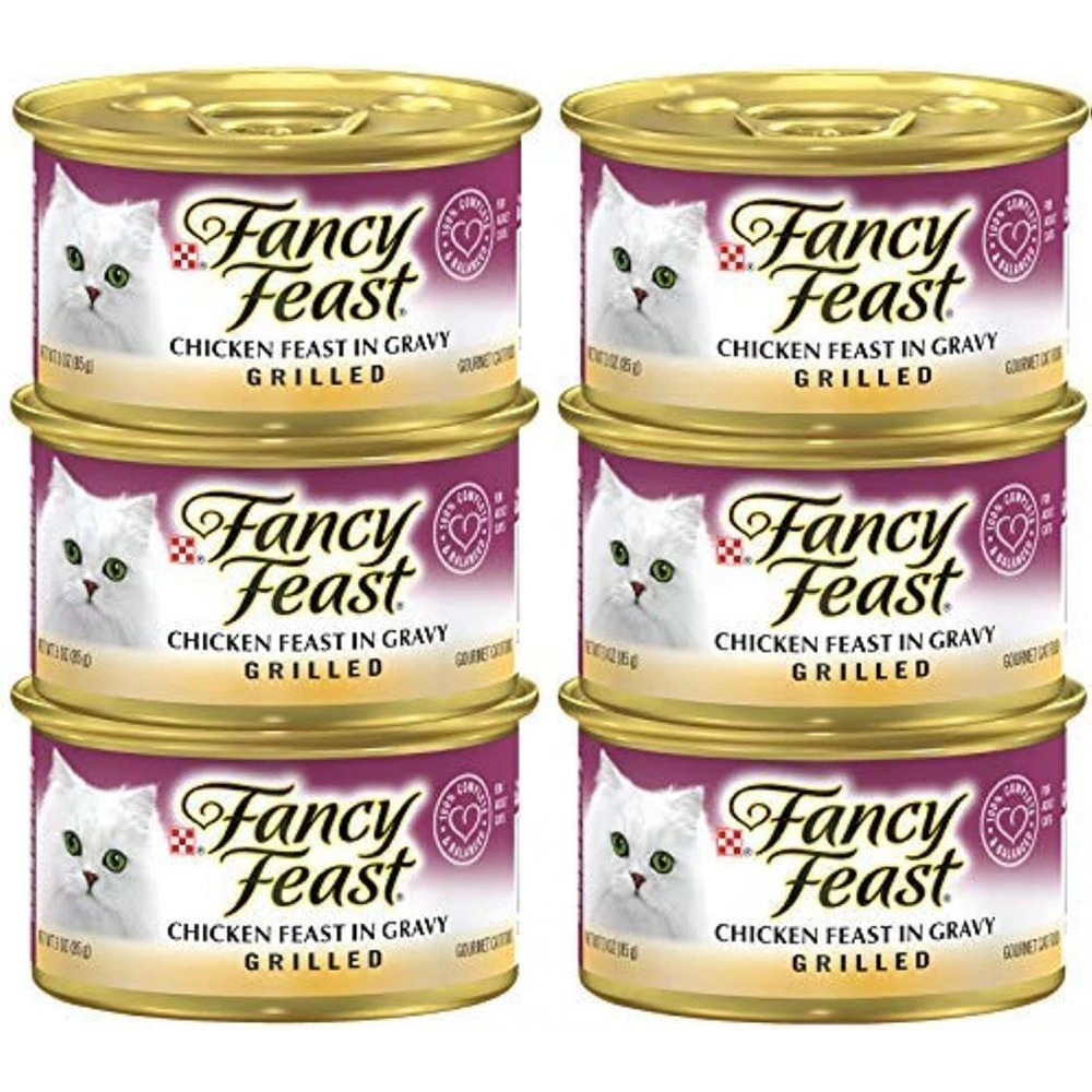 Fancy Feast / Cat food, Grilled chicken, Pack of 6 pieces x 3 oz (85 g) - 1