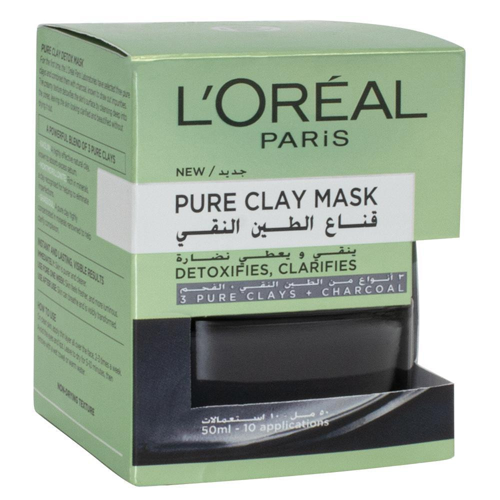 لوريال باريس / قناع الطين النقي الأسود بالفحم ، 50 مل - 1