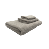 Set of Towel BYFT Daffodil Stripe Diamond Dobby, 30x30 + 40x60 + 70x140 Cm, Cotton 500 Gsm, Light Grey, Set of 3 - 2 miniature