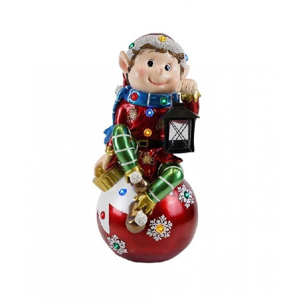 Christmas Creations Elf On Christmas Ball Poly - 1
