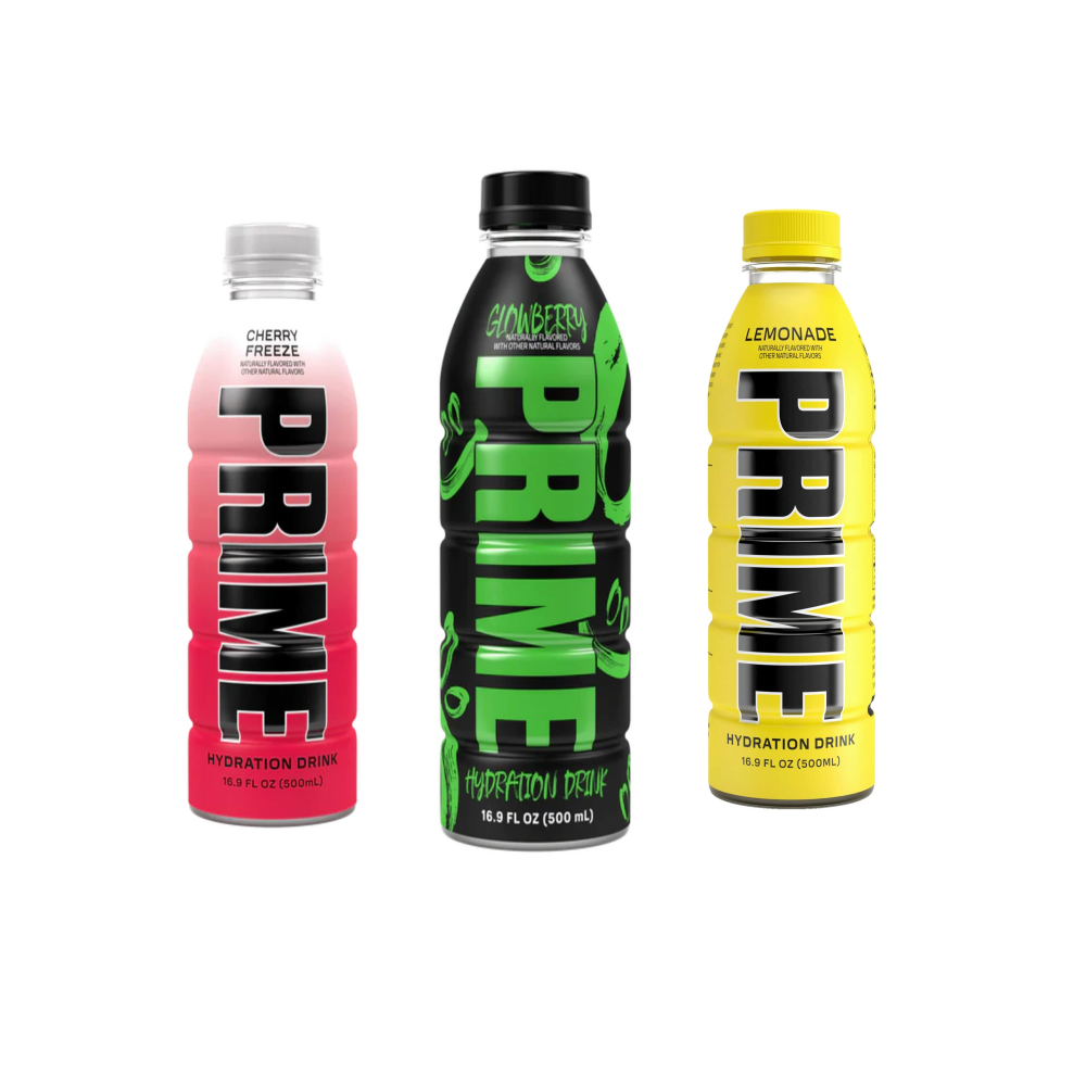 Prime Hydration Zero Sugar Lemonade, Cherry Freeze \& Glowberry (Pack of 3)
 - 1