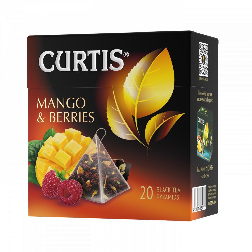 Mango and Berries Flavored Black Tea in Pyramid 20 Tea Bags - 1