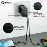 Promate 45W Power Delivery GaNFast™ Charger with Quick Charge 3.0 - 6 miniature