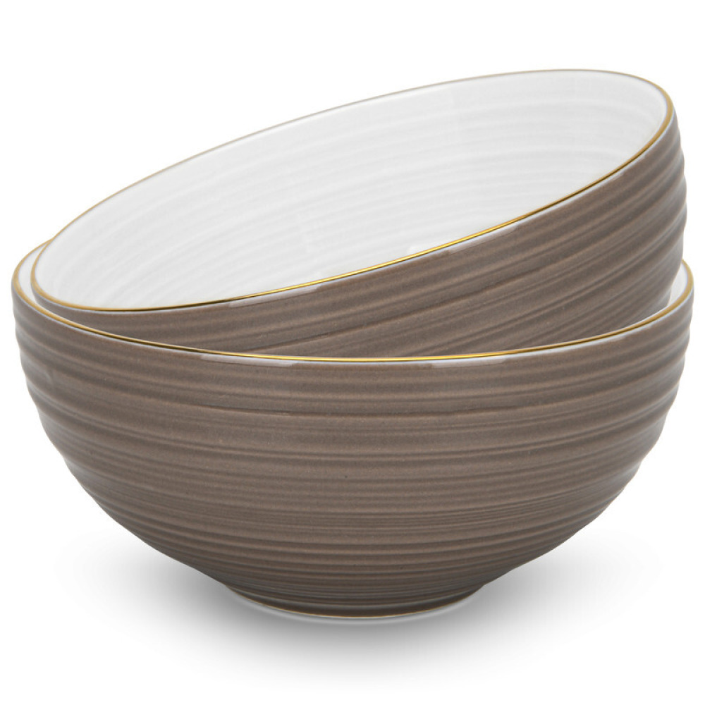 Fissman 2-Piece Bowls Firmina Brown 14.5x7cm / 620ml New Bone China - 1