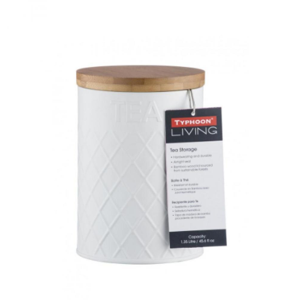 Typhoon Embossed Tea Storage White - 2