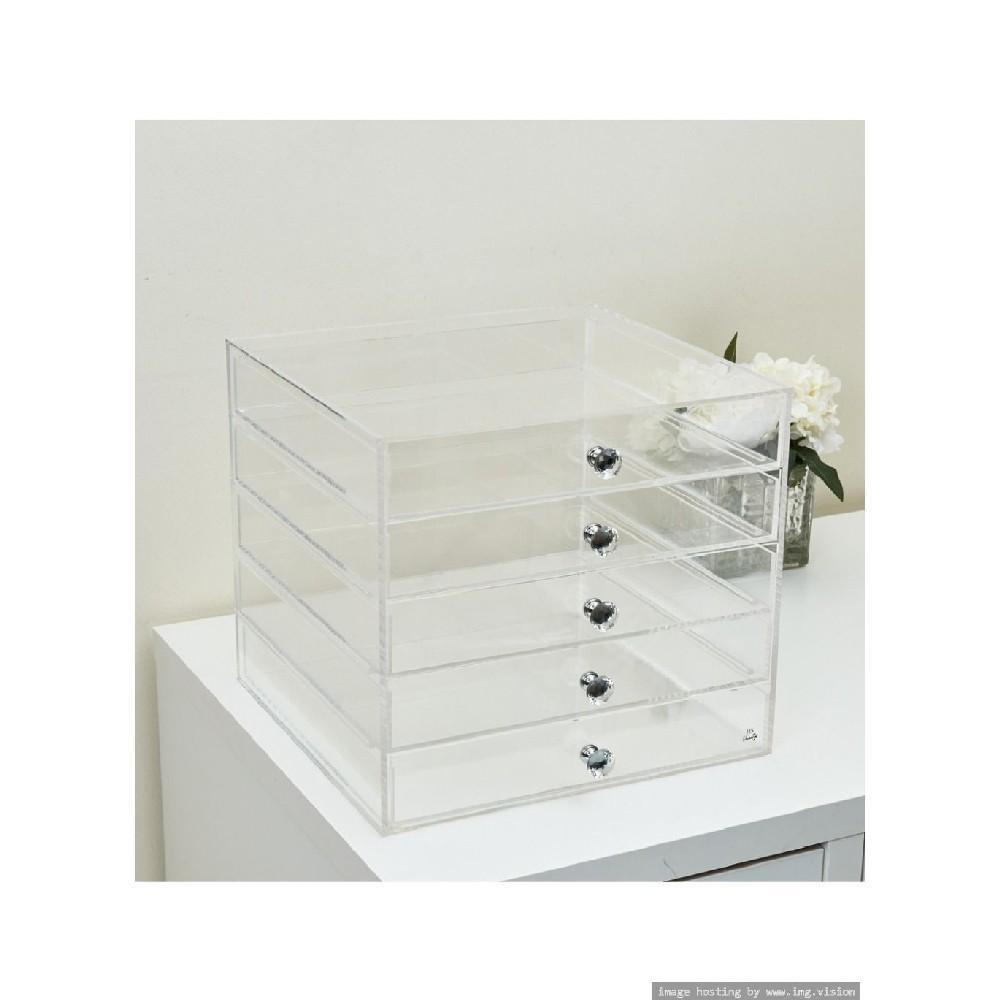 HS Vanity 5 Tiers Acrylic Drawer Beauty Cube Clear Acrylic - 3