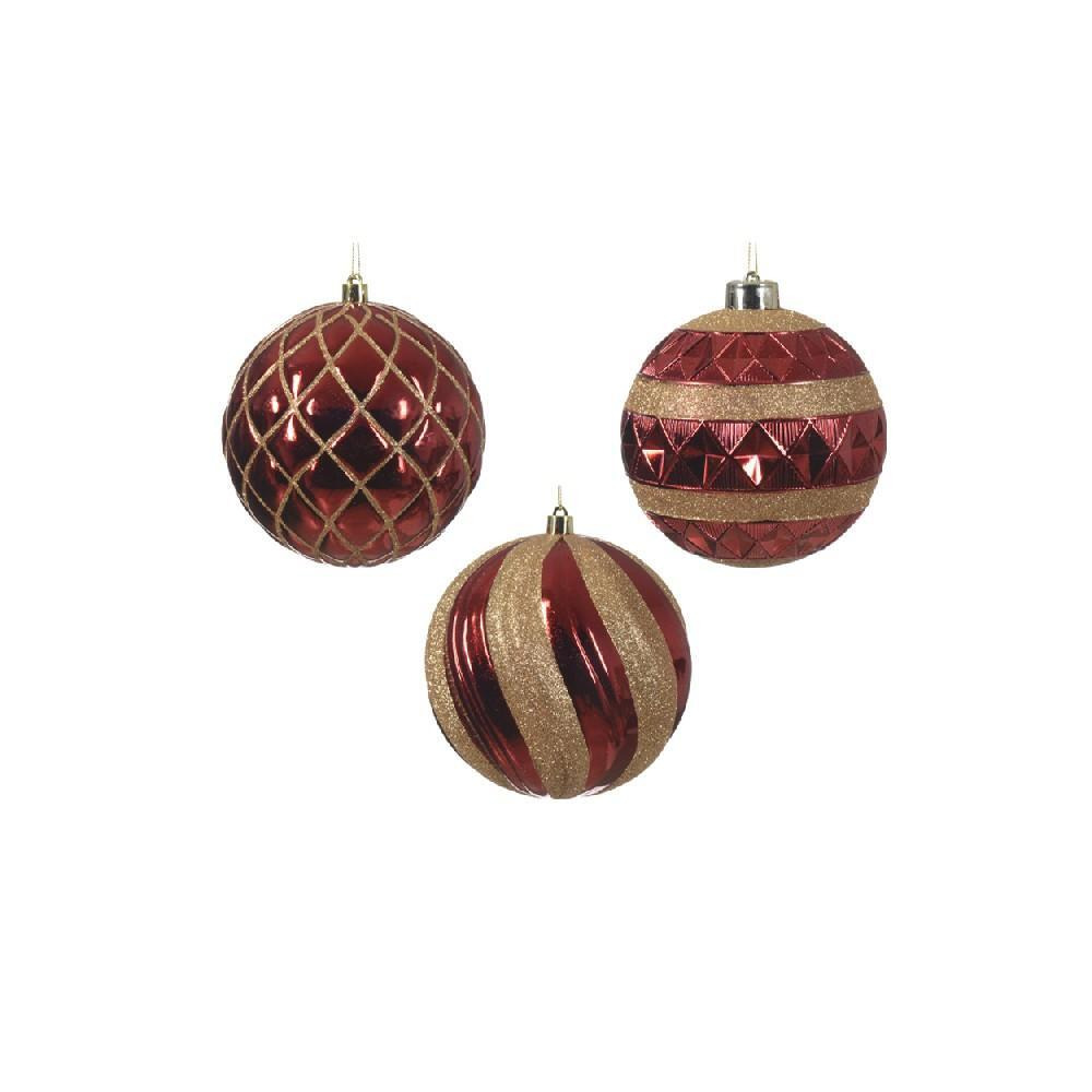 Kaemingk Decoris 12 cm Baubles Shatterproof X-Mas Red 12 cm - 1