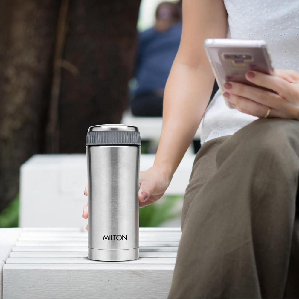 مطارة ميلتون أوبتيما 350 ثرموستيل للساخن والبارد، 350 مل، فضي - 8