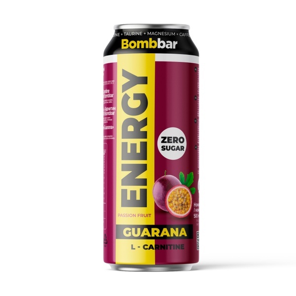 Buy Bombbar Energy Drink L-Carnitine with Guarana 500ml Passion Fruit in Dubai, UAE