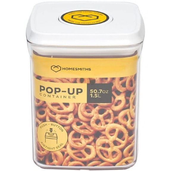 Homesmiths Pop-Up 1.5 لتر حافظة طعام مربعة
