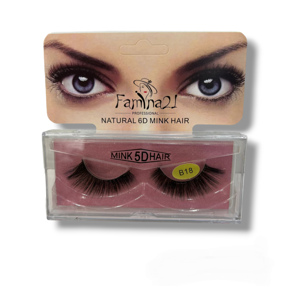 Famina21 Natural 6D\/5D Mink Hair Eyelahes (B) (B18) - 1