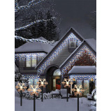 Set of 5 Outdoor Solar Powered Snowflake Pathway Lights - 1 miniature