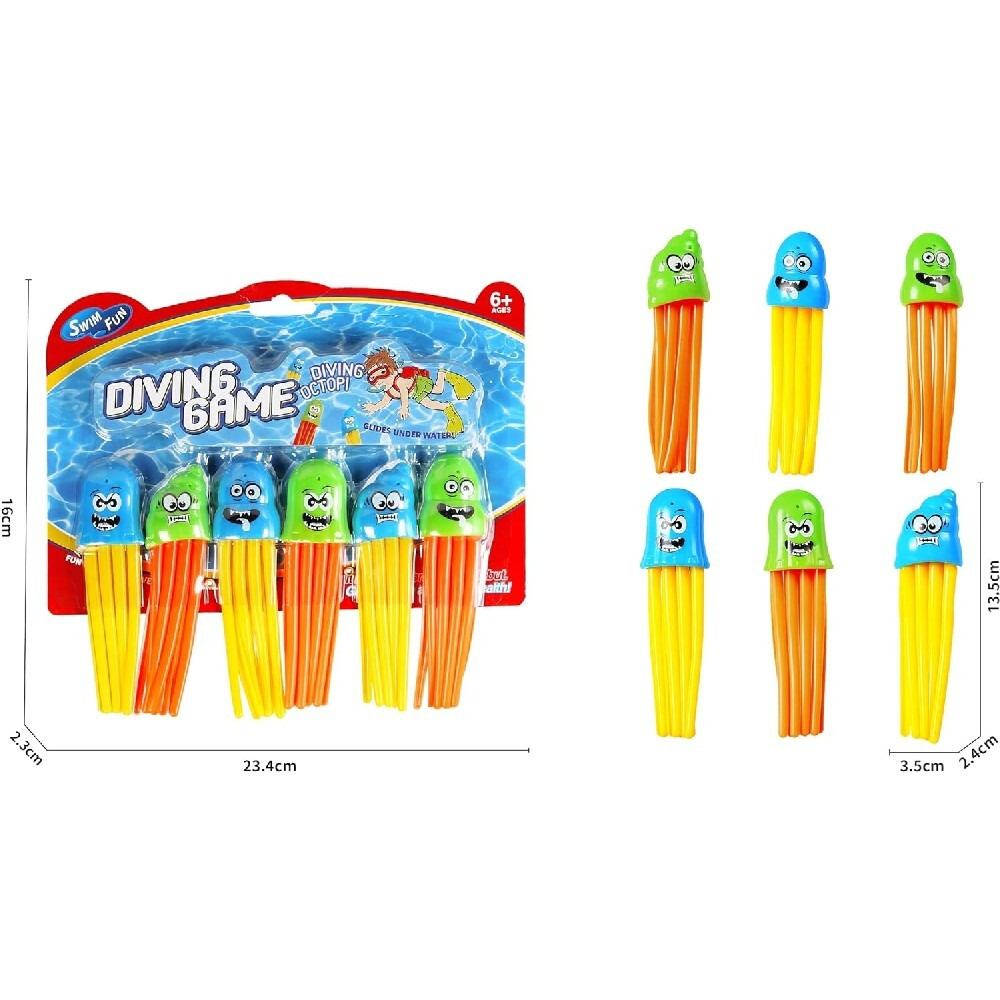 Diving Speedy Squid Toys, 6pcs - 2